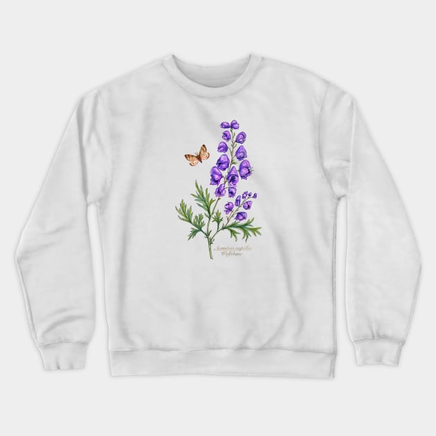 Monkshood garden flowers Crewneck Sweatshirt by Sitenkova